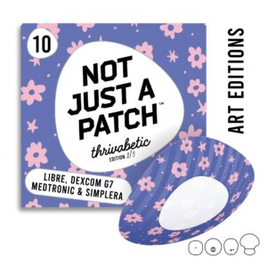 NJAP x Thrivabetic - Original Patches for Freestyle Libre 1 & 2 | Dexcom G7 | Medtronic | Lingo | Simplera |  BloomBerry Violet | 10 packs - Medtronic Simplera