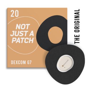 Original Patches Cutout for Dexcom G7 - Black - 20 pack