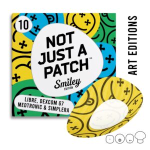 Original Smiley Patches for Dexcom G7, Libre 1 and 2, Medtronic, Simplera - Multicolor – 10 pack - Medtronic Simplera